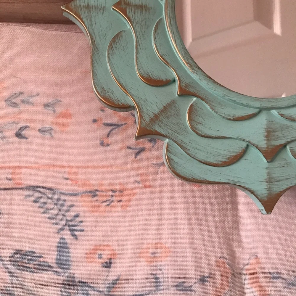 3 Decorative Blue and Gold Mirrors